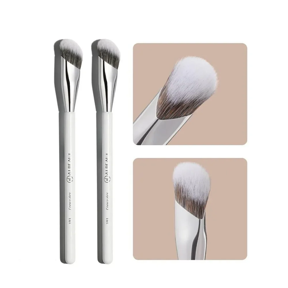 193 2pcs White Angled Under Eye Makeup Precision Face Blending concealer brushes